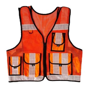 경찰 안전조끼 주황색 보안 교통안전 보초근무복 신호수 작업복 도로공사